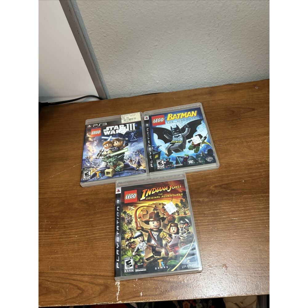 Sony PlayStation 3 PS3 COMPLETE TESTED LEGO Indiana Jones Batman & Star War